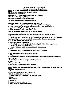 Đề cương ôn tập học kì 1 môn Sinh học 7
